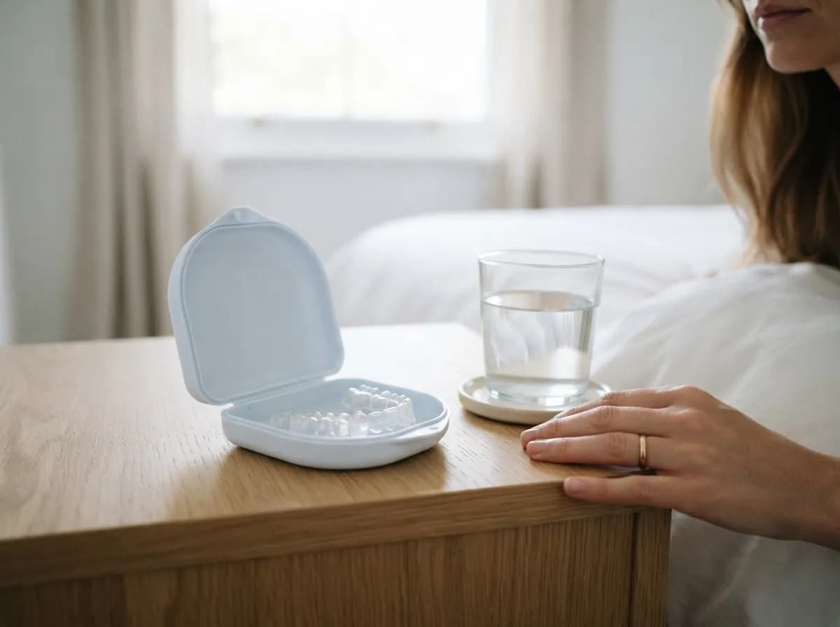 Läbipaistev öine kape karbis öökapil
