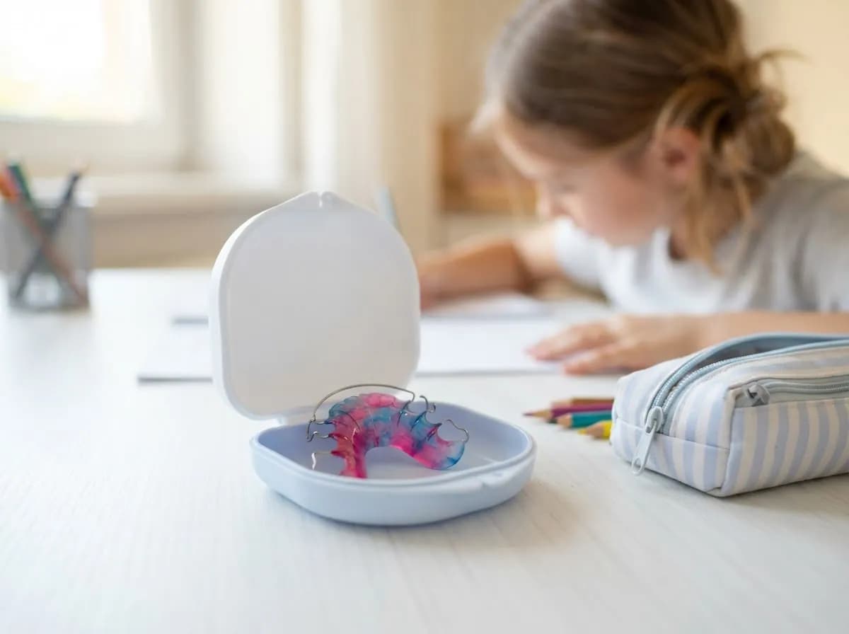 Lapse eemaldatav ortodontiline plaat karbis